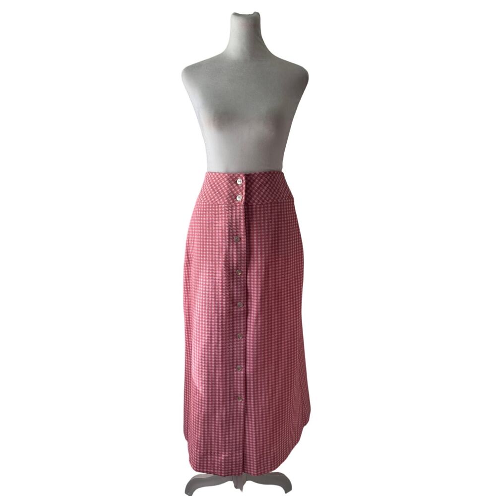 Vintage ‘70s Pink Button Front Midi Skirt